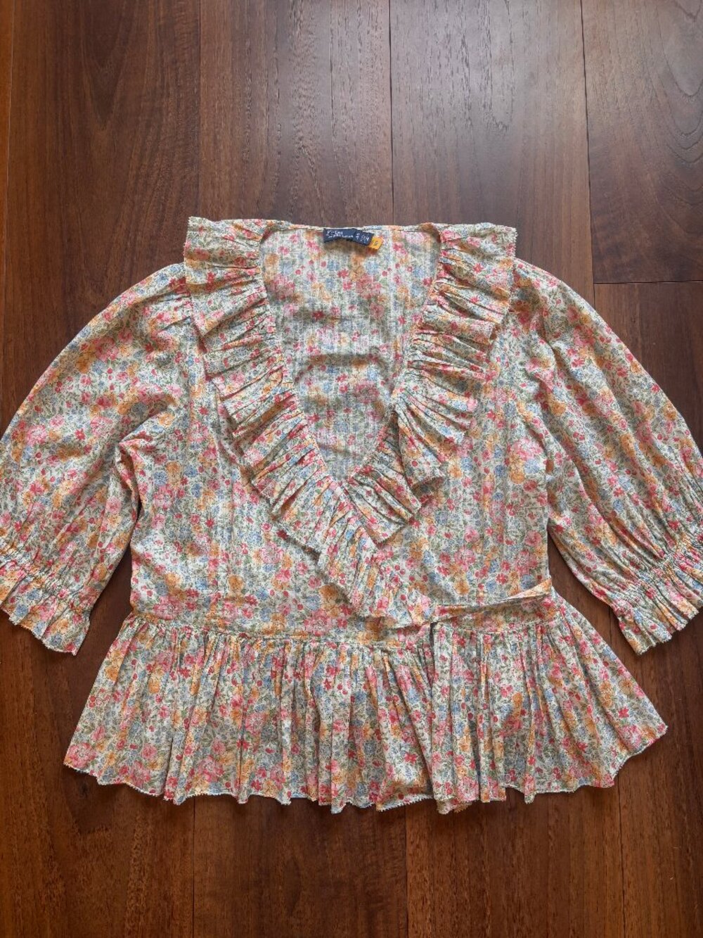 Polo Ralph Lauren Floral Ruffle Wrap Blouse - Size XL